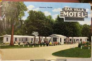 Vintage 1950s Dinsmore Florida Oak US Highway 1 Roadside Villa Motel Postcard