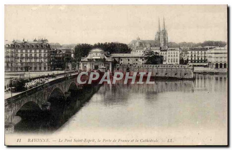 Old Postcard Bayonne Bridge St Esprit the door of France and the cathedral