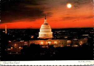 Washington D C United States Capitol At Night 1978