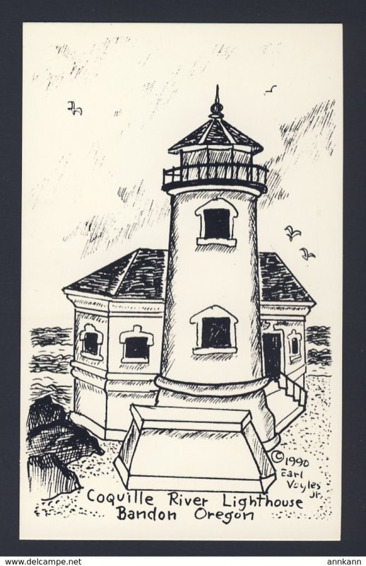 Coquille River Lighthouse Bandon, Oregon USA - Earl Vogles Jr. artist