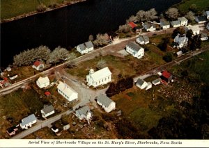 Canada Nova Scotia Sherbrooke Aerial View Of Sherbrook Village On St Mary...