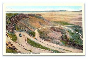 Postcard La Bajada Hill Near Santa Fe New Mexico Antique Automobile On Road