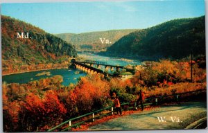 Postcard WV Harpers Ferry Where Three States Meet