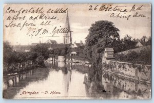 Abingdon Oxfordshire England Postcard River in St. Helens 1906 Antique Posted