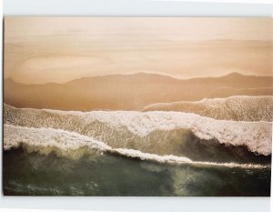 Postcard Shorebreak And Beach Tracks, Greetings From the Outer Banks, N. C.