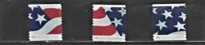 USA used set of 3 2015 Flags