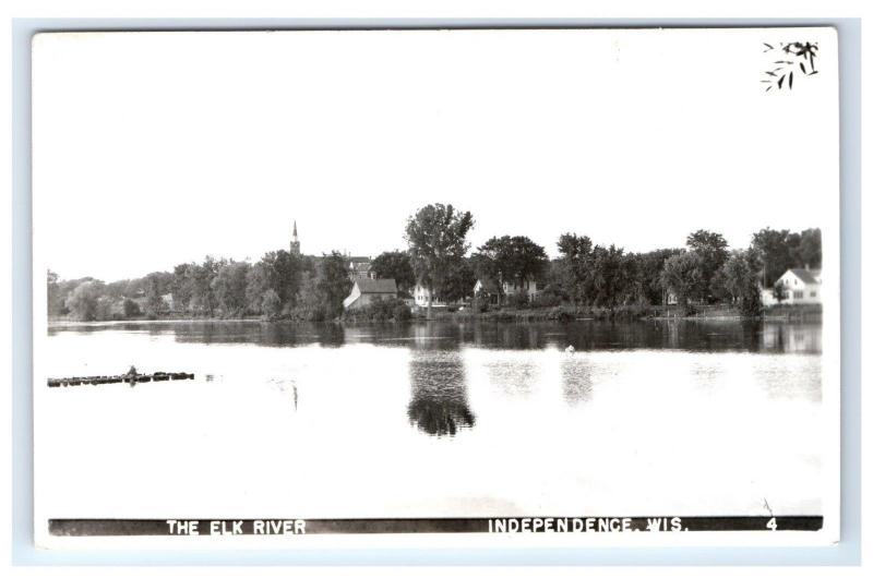 Postcard The Elk River, Independence, Wisconsin WI RPPC H15