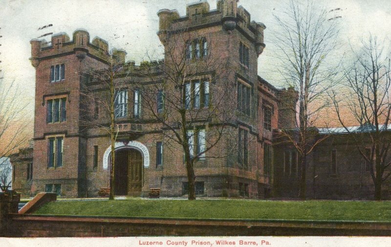 Vintage Postcard 1907 View of Luzerne County Prison Wilkes Barre Pennsylvania PA