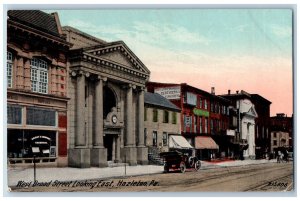 c1910's West Broad Street Dirt Road Classic Cars Hazleton Pennsylvania Postcard