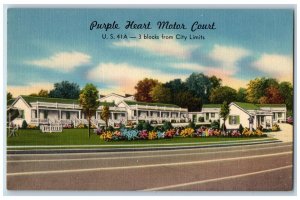 Nashville Tennessee TN Postcard Purple Heart Motor Court Exterior Roadside c1940
