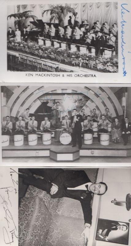 Ken Mackintosh & His Orchestra Music Hall Band Leader 3x Hand Signed Photo