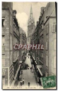 Old Postcard Saint Malo La Grande Rue