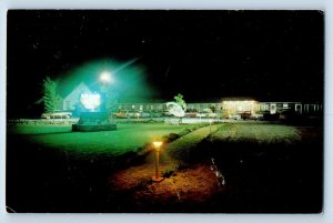 Dunnville Ontario Canada Postcard Grand Motel Night View c1960's Vintage