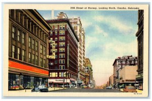 c1940's 16th Street At Harney Looking North Omaha Nebraska NE Unposted Postcard