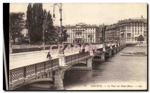 Old Postcard Geneve The Mont Blanc Bridge