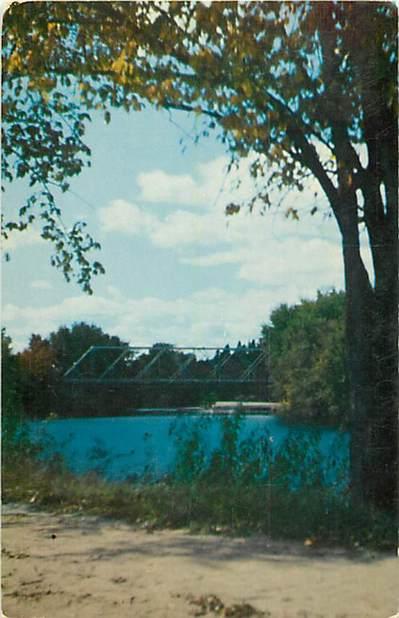 The Desert River & Bridge Maniwaki QC Quebec Canada 1967