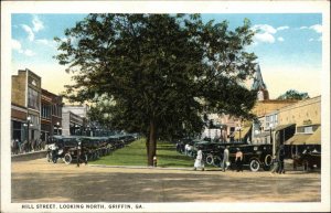 Griffin Georgia GA Hill Street Looking North Classic Cars Vintage Postcard