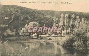 Old Postcard Thunder Armancon The Banks of the Pont St Nicolas Frost Matinee