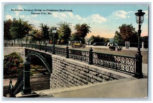 Kansas City Missouri MO Postcard Anderson Avenue Bridge At Gladstone Blvd. 1916