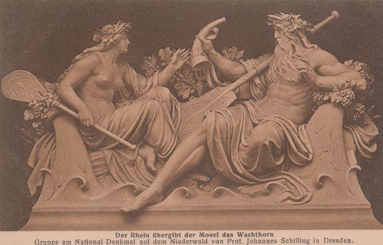 Johannes Schilling Denkmal Dresden Moses Des Wachthorn Statue Sculpture Postcard