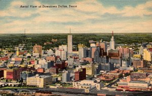 Texas Dallas Aerial View Of Downtown Curteich