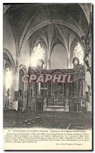 Old Postcard Fontenay Le Comte Interior L Eglise Notre Dame