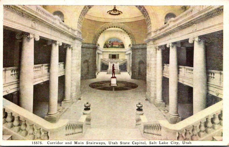 Utah Salt Lake City State Capitol Building Corridor and Main Stairways