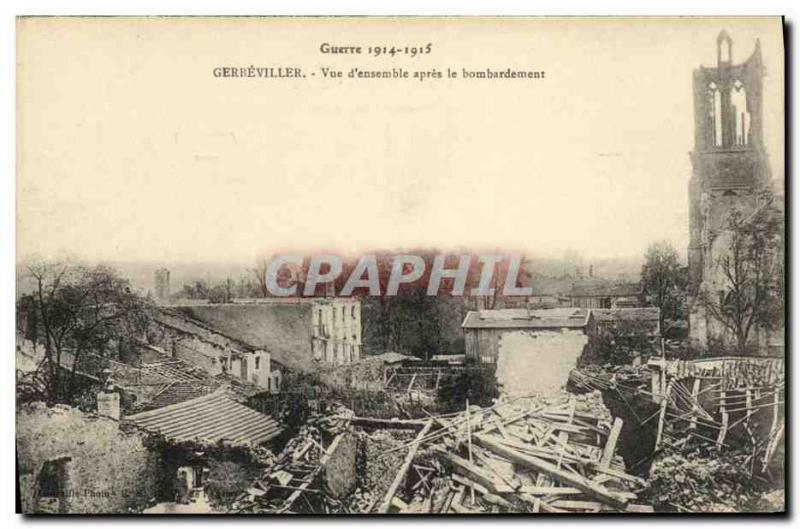 Old Postcard View D Gerbeviller Together After Bombing Army