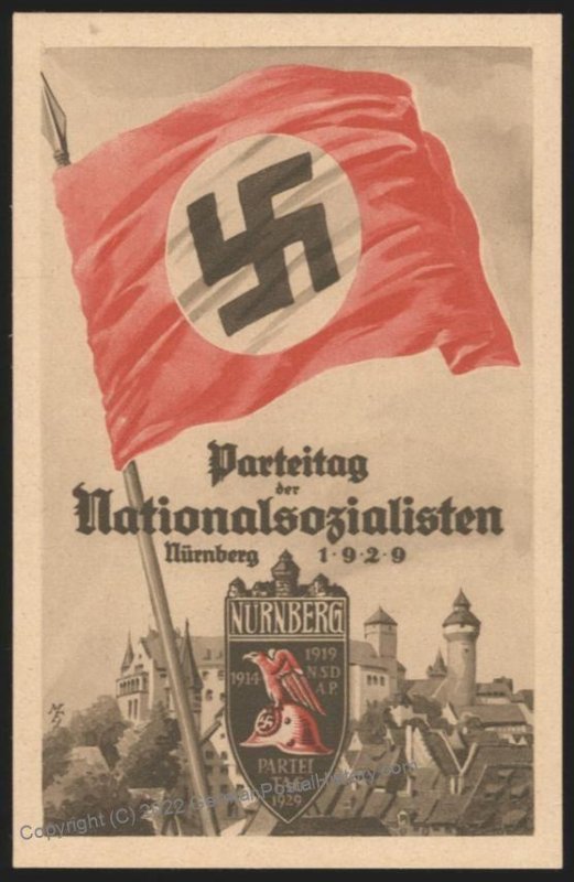 3rd Reich Germany 1929 Reichsparteitag Nr2 Propaganda Card Mint UNUSED 109943