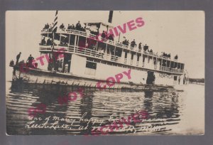 Walker MINNESOTA RPPC 1923 STEAMBOAT NORTHLAND Leech Lake EXCURSION STEAMER BOAT