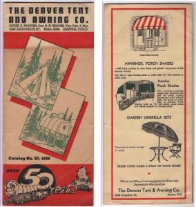 1949 Catalog  THE DENVER TENT AND AWNING COMPANY, Denver,...