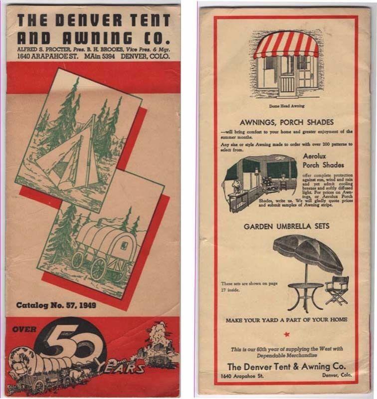 1949 Catalog  THE DENVER TENT AND AWNING COMPANY, Denver,...