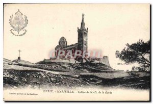 Old Postcard Marseille Hill N D of the Guard