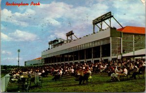 Vtg Grandstand & Club House Rockingham Park Salem New Hampshire NH Postcard