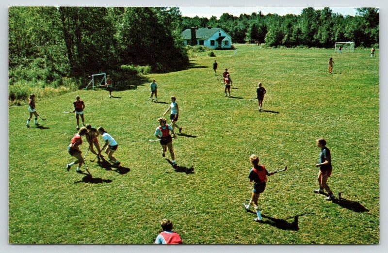 Tobyhanna Pennsylvania~Sports Camp~Girls Field Hockey~1970s Postcard 