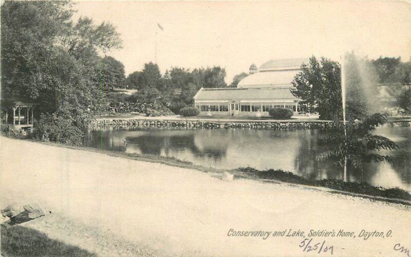 Ohio Dayton Conservatory Lake Soldiers Home Meller C-1910 Postcard 22-7204