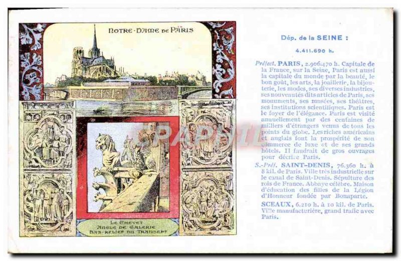 Old Postcard Paris Notre Dame