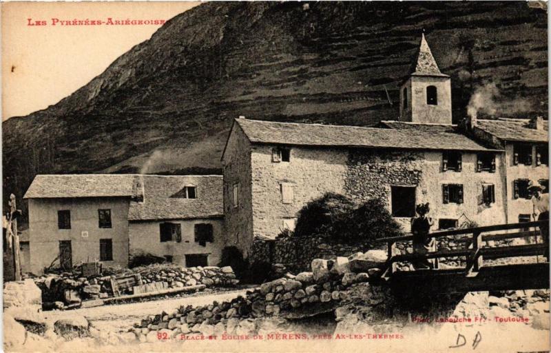 CPA Place et Eglise de Merens, prés Ax-les-Thermes (647188)