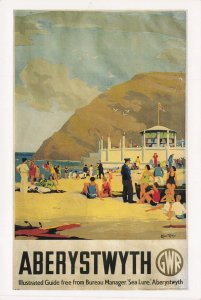 Aberystwyth Welsh 1938 Holiday GWR Poster Advertising Postcard