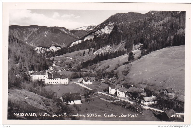 RP; NASSWALD, N -Oe, gegen Schneeberg 2075 m. Gasthof Zur Post, Austria, 1950s