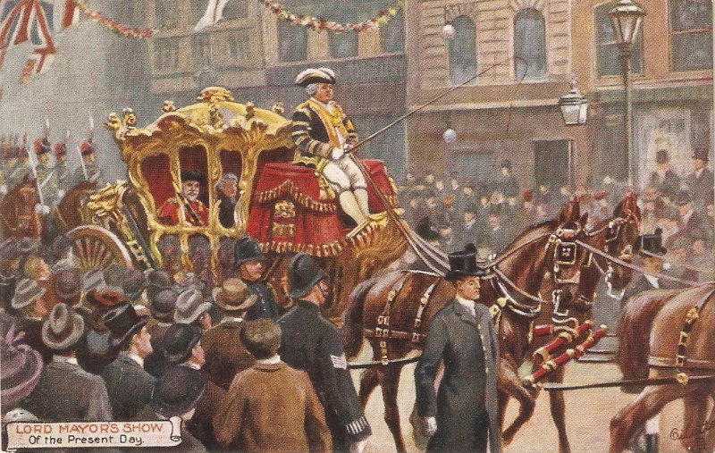 The Lord Mayor's Show. Of the Present Day. Horses Tuck Oilette PC # 9456