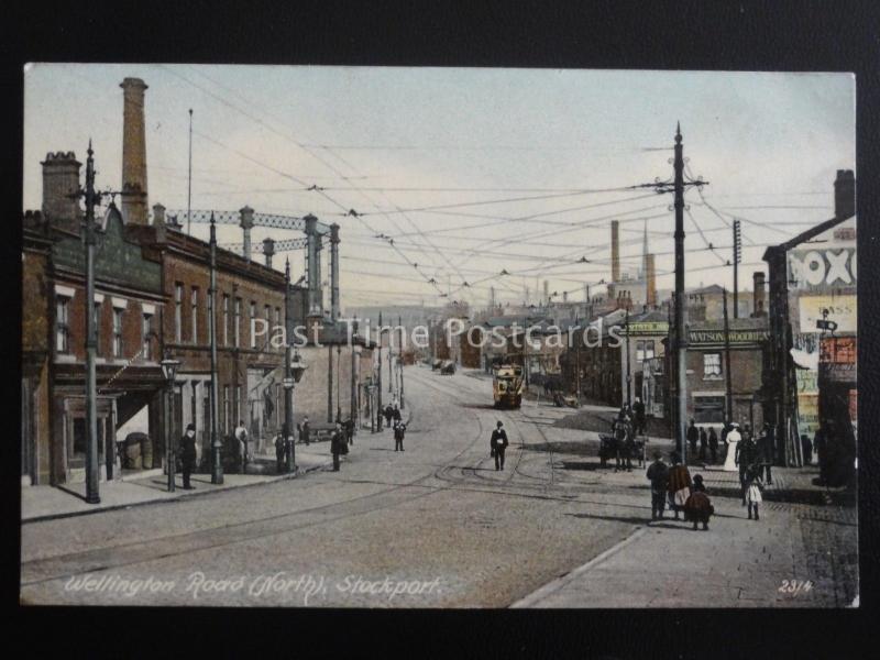 Cheshire STOCKPORT Wellington Road (North) c1905 Postcard By British Mirror 