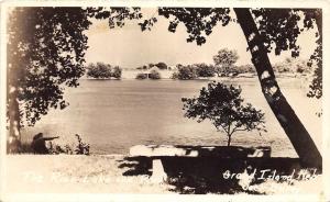 D9/ Grand Island Nebraska Ne Photo RPPC Postcard c40s Park Swimming Pool Lake