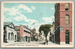 CANADA FREDERICTON NB QUEEN STREET ANTIQUE POSTCARD