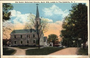 Leeds-in-the-Catskills New York NY Dutch Reformed Church Vintage Postcard