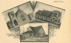 Arizona C-1905 Dougla Churches Multi View Postcard undivided 20-13130