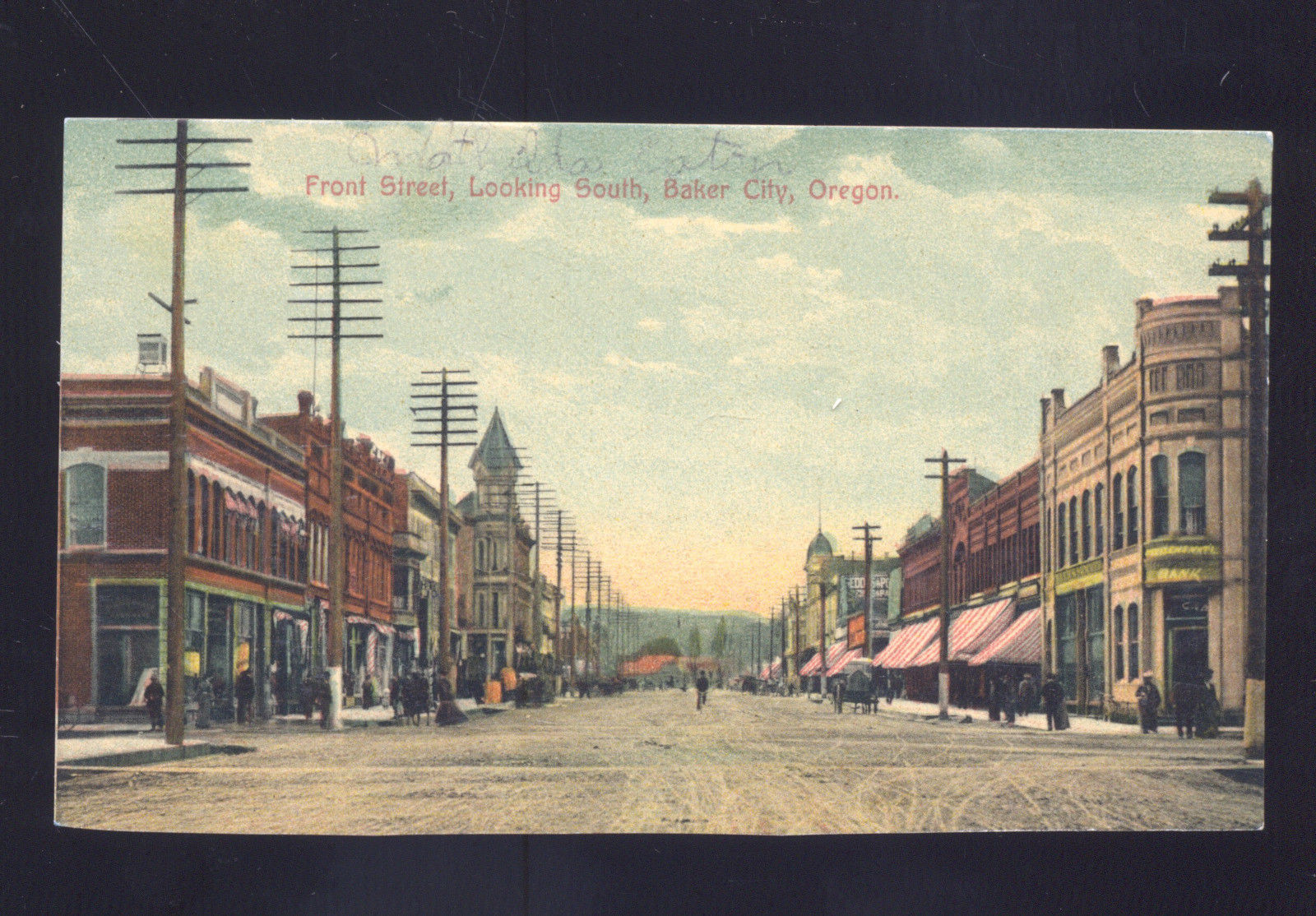 Baker City Oregon Downtown Front Street Scene Antique Vintage Postcard 1908 United States