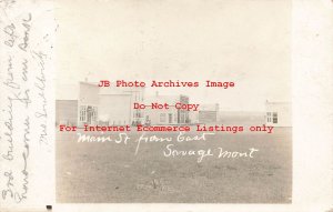 MT, Savage, Montana, RPPC, Main Street, Business Area, Richland County, Photo