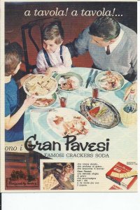 Gran Pavesi Soda Cracker Vintage Print Ad Recreated on a Modern Postcard