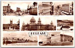 Belfast Ireland Donegall Square High Street Queen's University Cave Postcard